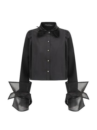 Organza cropped shirt