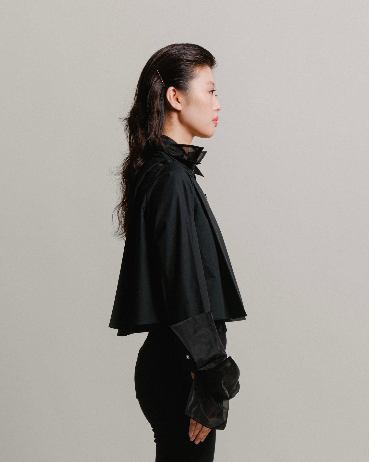 Organza cropped shirt