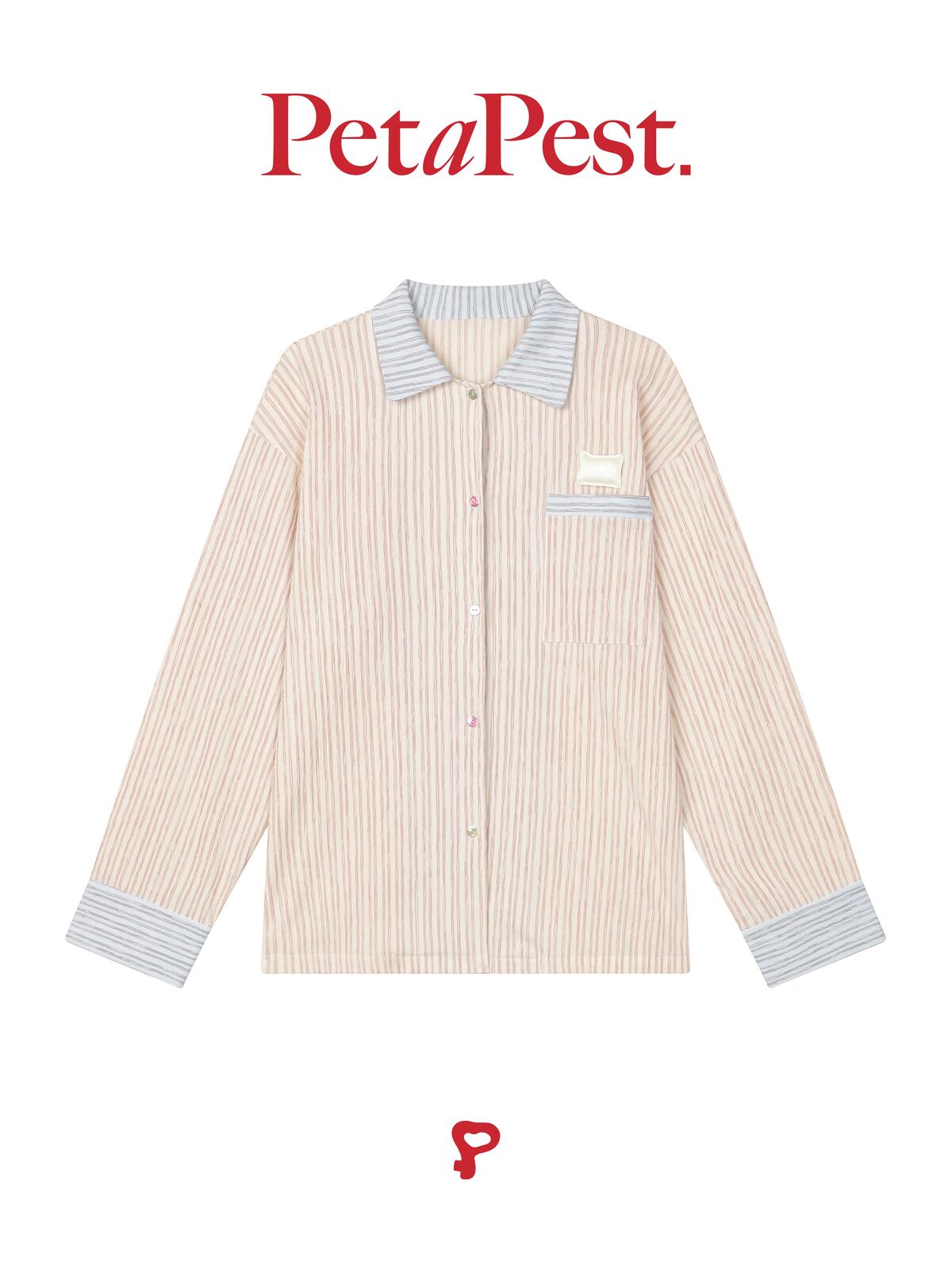 Contrast Color Striped Pyjamas for Owner