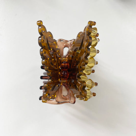 Amber butterfly hair claw 2